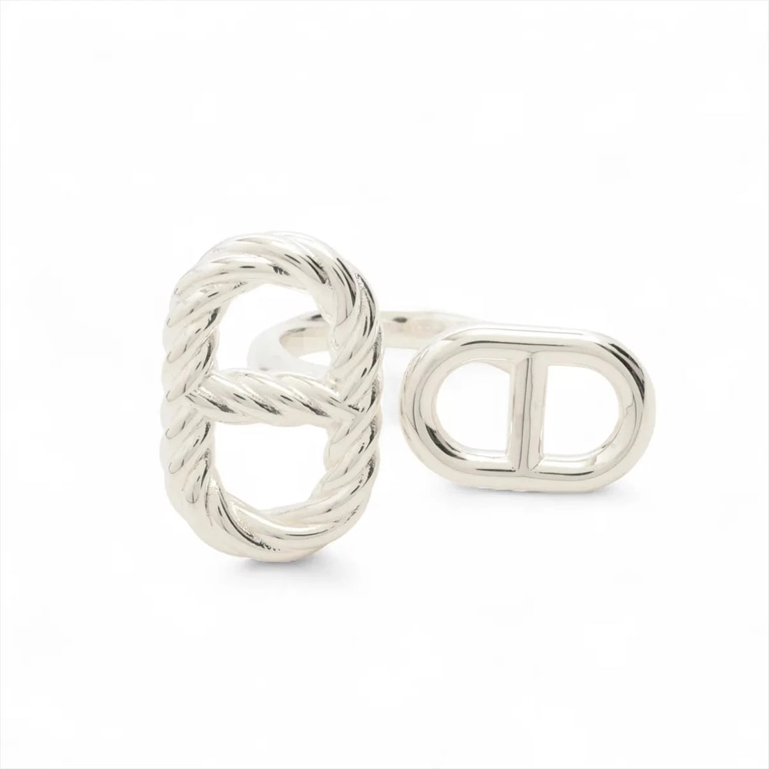 HERMES RING 925 SILVER: Hermes Ring 925 Silver Brand: Hermes Type/Style: Ring Material: 925 Color: Silver Size: 5.25 US Accessories: None Accessories Notice: When purchasing pre-owned goods, please refer to the photos of