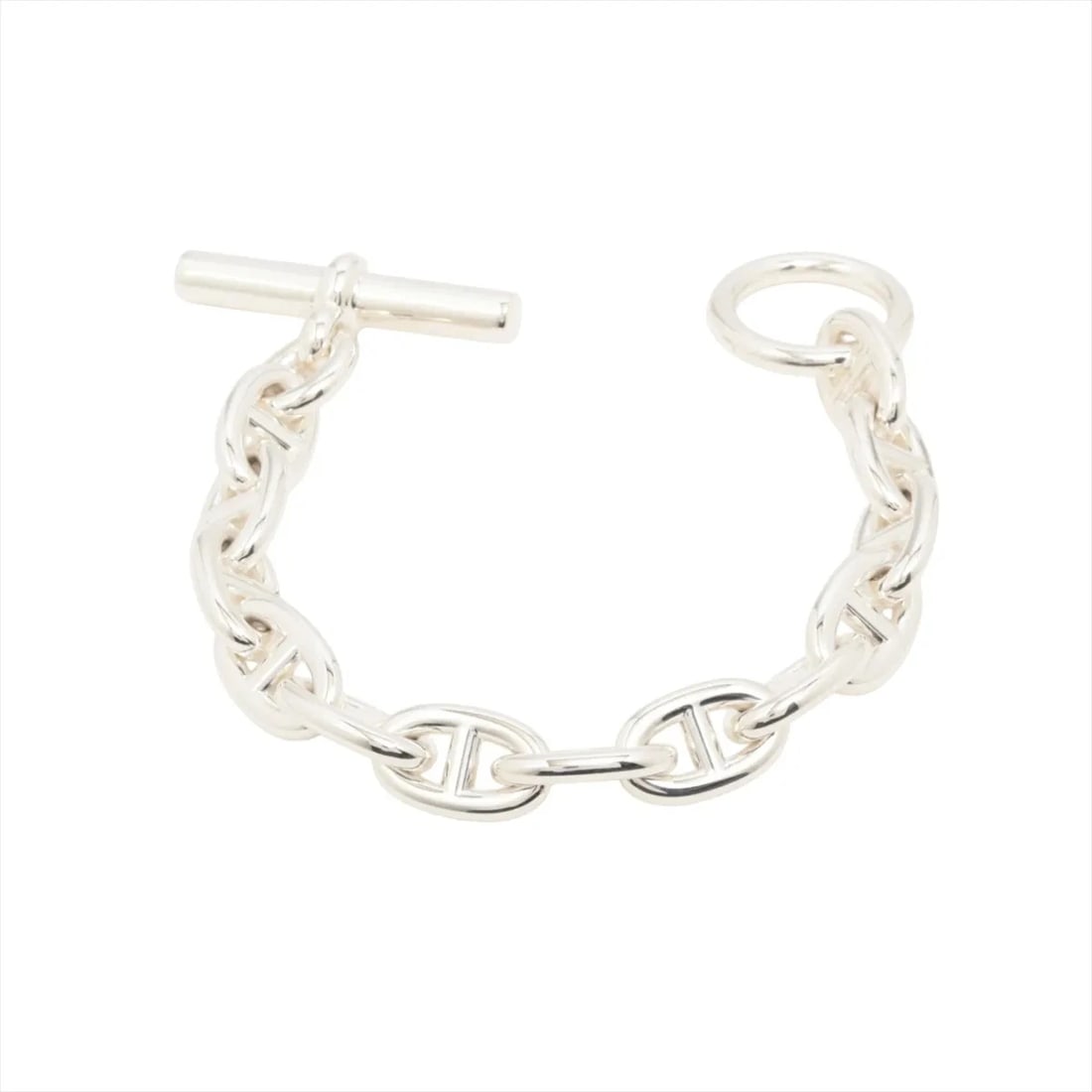 HERMES CHAINE D'ANCRE 2025 BRACELET: Hermes Chaine d'Ancre 2025 Bracelet Brand: Hermes Type/Style: Bracelet Material: 925 Color: Silver Size: Bracelet length:13cm Accessories: None Accessories Notice: When purchasing pre-owned goods,
