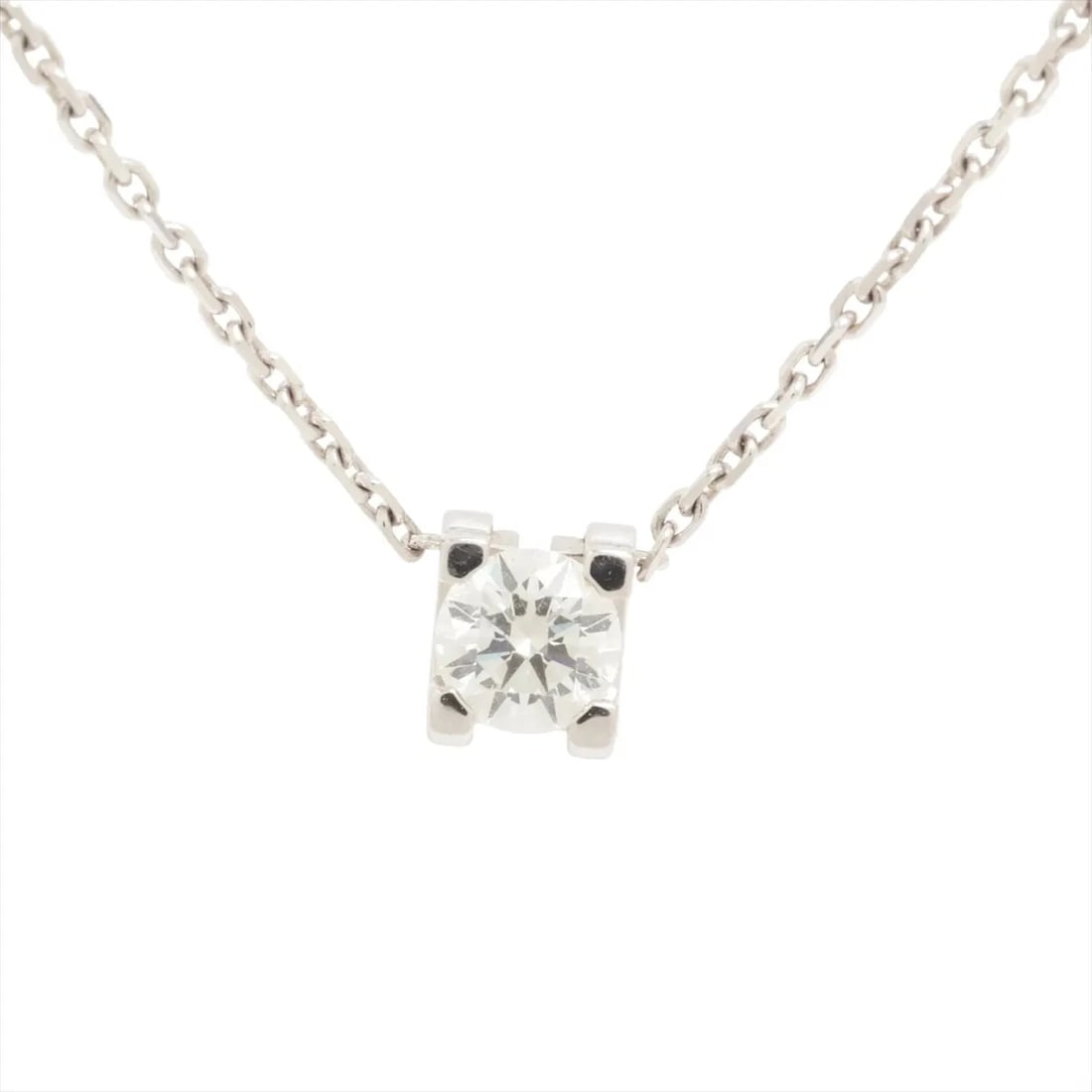 CARTIER DIAMOND NECKLACE 750(WG): Cartier diamond Necklace 750(WG) Brand: Cartier Type/Style: Necklace Material: 750(WG), Main Stone Natural Color: White Gold Size: Chain length:46.2cm Accessories: None Accessories Notice: When