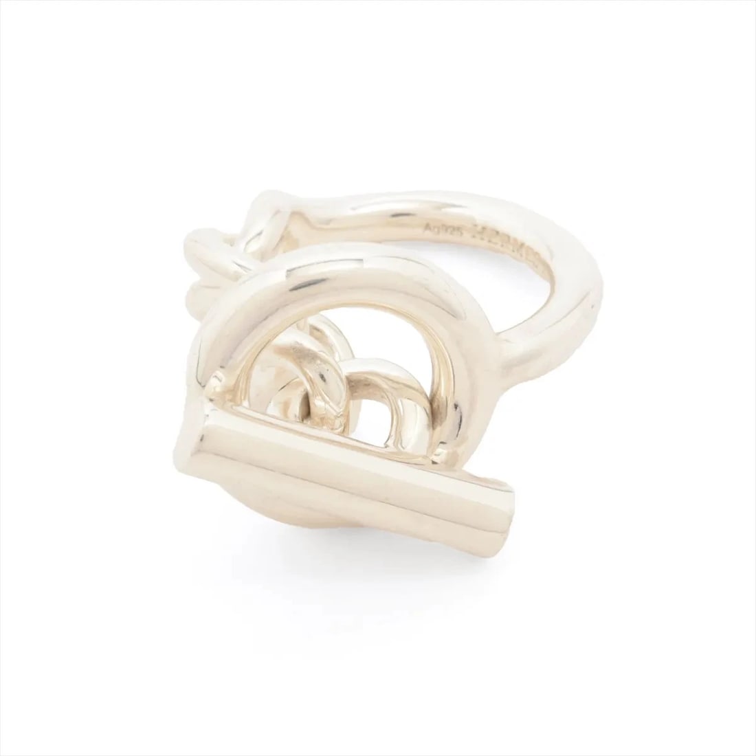 HERMES RING 925 SILVER: Hermes Ring 925 Silver Brand: Hermes Type/Style: Ring Material: 925 Color: Silver Size: 4.75 - 5 US Accessories: None Accessories Notice: When purchasing pre-owned goods, please refer to the photos
