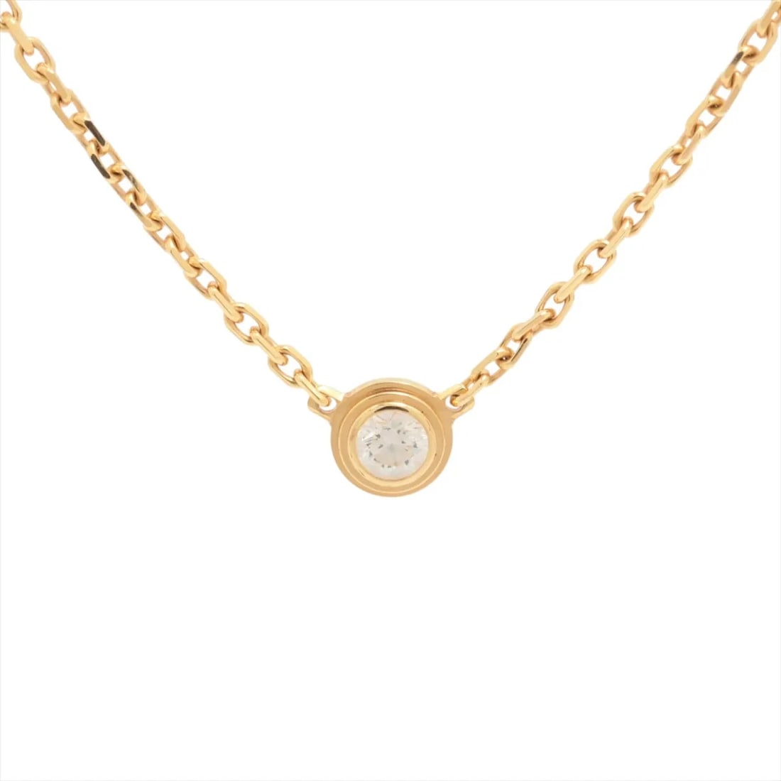 CARTIER DIAMOND NECKLACE 750(YG): Cartier diamond Necklace 750(YG) Brand: Cartier Type/Style: Necklace Material: 750(YG), Main Stone Natural Color: Yellow Gold Size: Chain length:41cm Accessories: None Accessories Notice: When