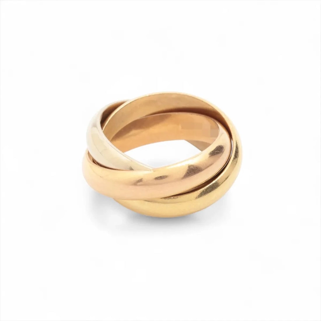 CARTIER TRINITY RING 750(YG PG WG): Cartier Trinity Ring 750(YG PG WG) Brand: Cartier Type/Style: Ring Material: 750(YG?PG?WG) Color: YG?PG?WG Size: 3.75 US Accessories: None Accessories Notice: When purchasing pre-owned goods, please