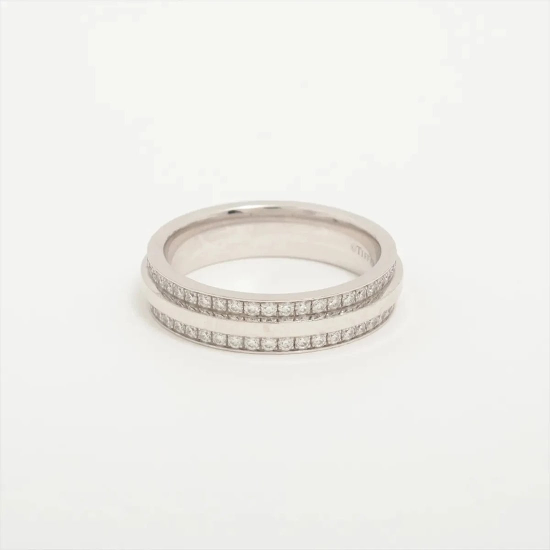TIFFANY NARROW DIAMOND RING 750(WG): Tiffany Narrow diamond Ring 750(WG) Brand: Tiffany Type/Style: Ring Material: 750(WG) Color: White Gold Size: 5.25 US Accessories: None Accessories Notice: When purchasing pre-owned goods,