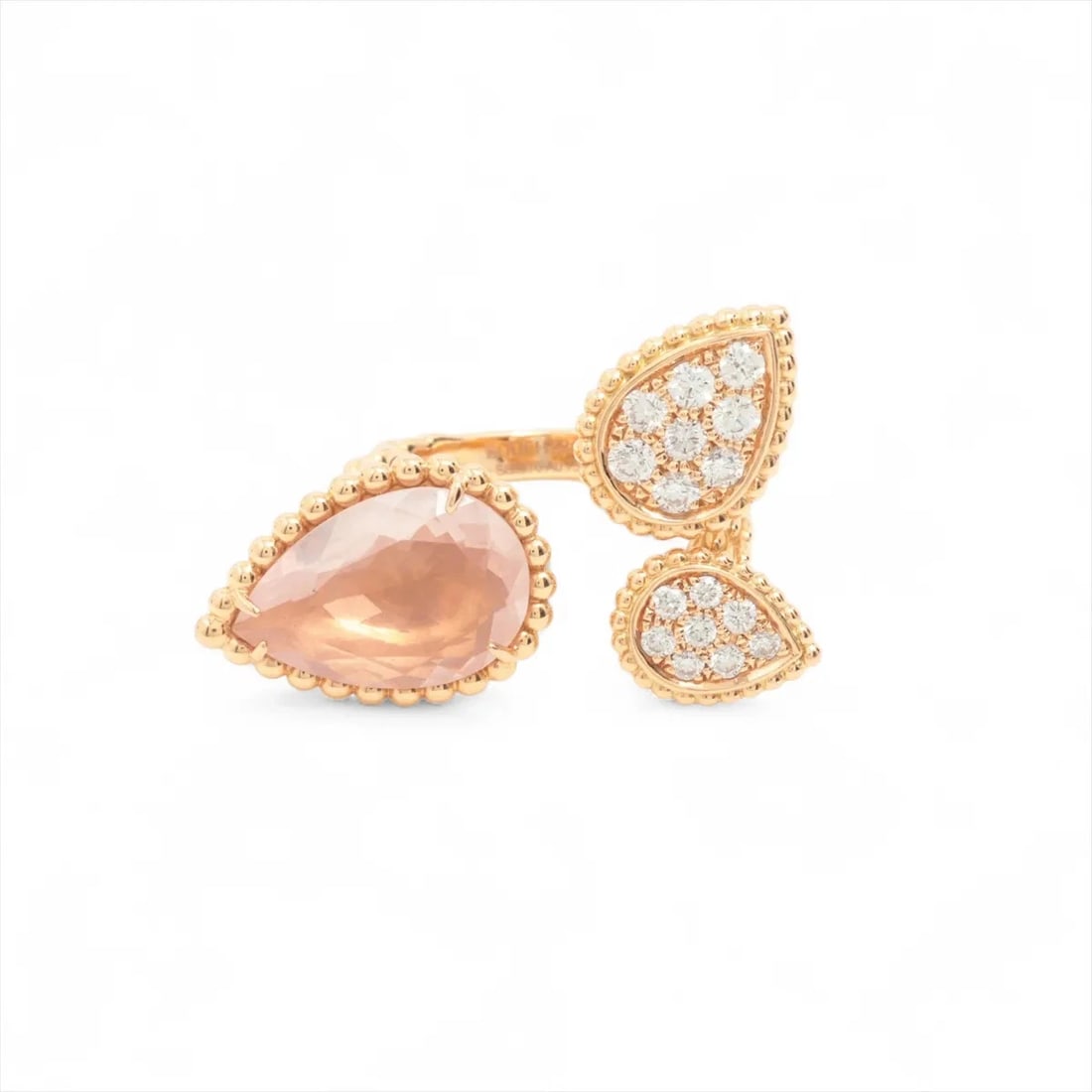 BOUCHERON DIAMOND RING 750(PG): Boucheron diamond Ring 750(PG) Brand: Boucheron Type/Style: Ring Material: 750(PG) Color: Pink Gold Size: 4.5 US Accessories: None Accessories Notice: When purchasing pre-owned goods, please refer to