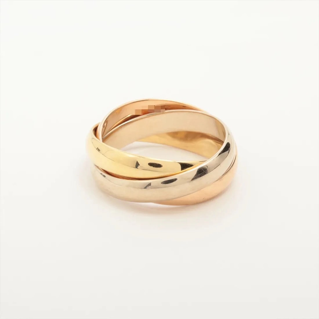 CARTIER TRINITY RING 750(YG PG WG): Cartier Trinity Ring 750(YG PG WG) Brand: Cartier Type/Style: Ring Material: 750(YG?PG?WG) Color: YG?PG?WG Size: 5.25 - 5.5 US Accessories: None Accessories Notice: When purchasing pre-owned goods,