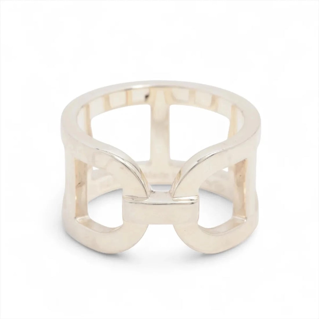HERMES RING 925 SILVER: Hermes Ring 925 Silver Brand: Hermes Type/Style: Ring Material: 925 Color: Silver Size: 5.25 US Accessories: None Accessories Notice: When purchasing pre-owned goods, please refer to the photos of