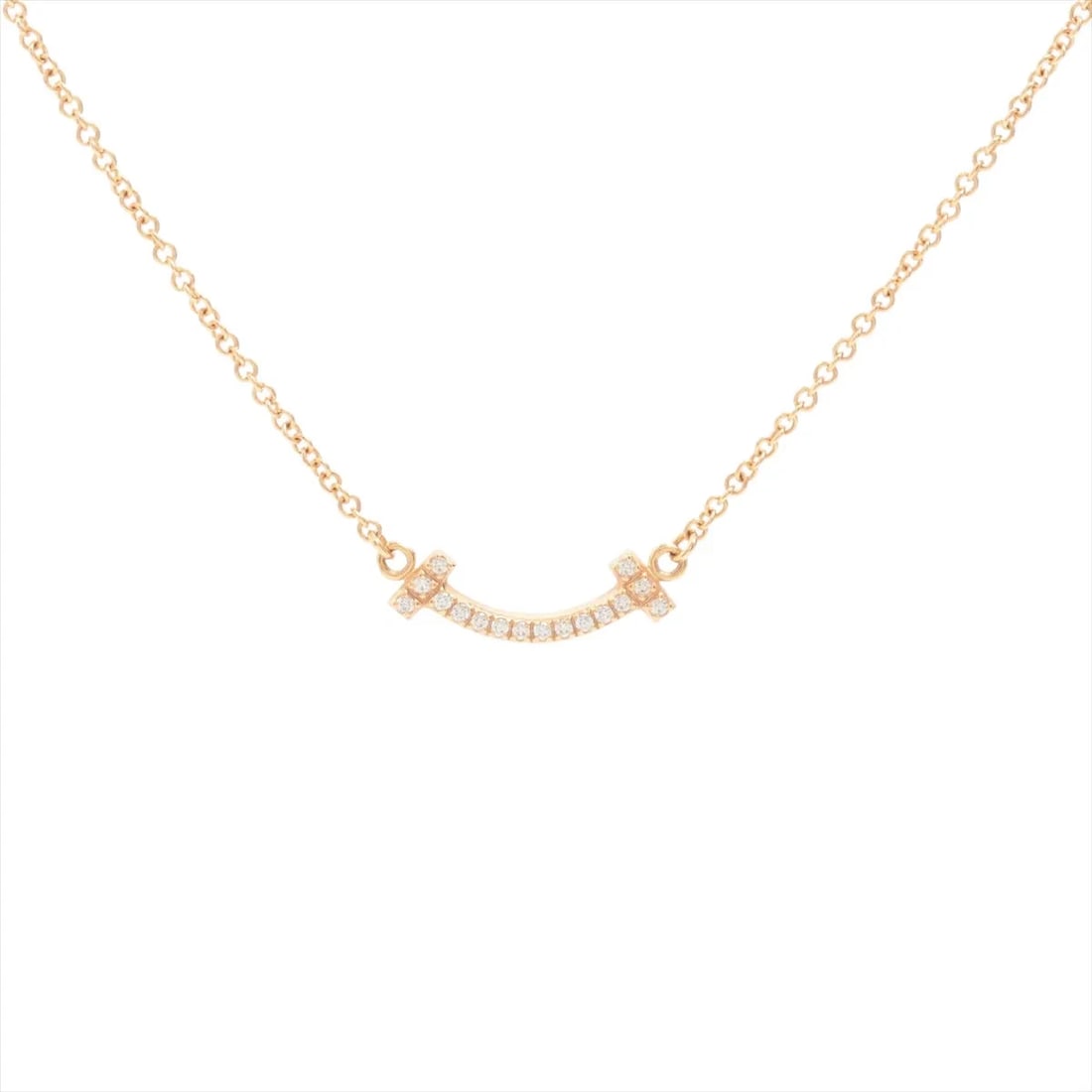 TIFFANY MINI DIAMOND NECKLACE 750(PG): Tiffany Mini diamond Necklace 750(PG) Brand: Tiffany Type/Style: Necklace Material: 750(PG), Main Stone Natural Color: Pink Gold Size: Chain length:46.2cm Accessories: None Accessories Notice: When