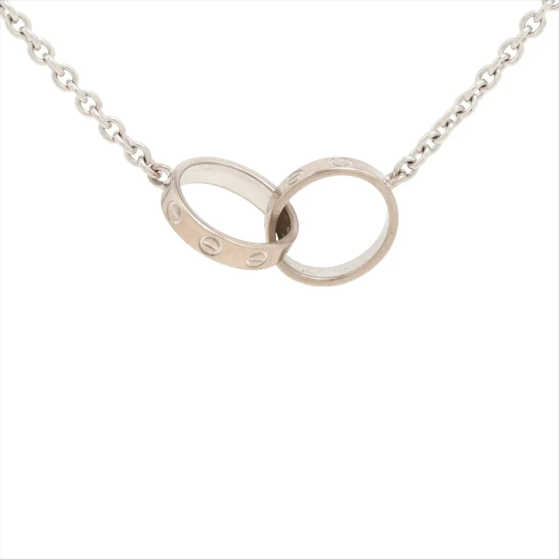 CARTIER BABY LOVE NECKLACE 750(WG): Cartier Baby Love Necklace 750(WG) Brand: Cartier Type/Style: Necklace Material: 750(WG) Color: White Gold Size: Chain length:44.2cm Accessories: None Accessories Notice: When purchasing pre-owned
