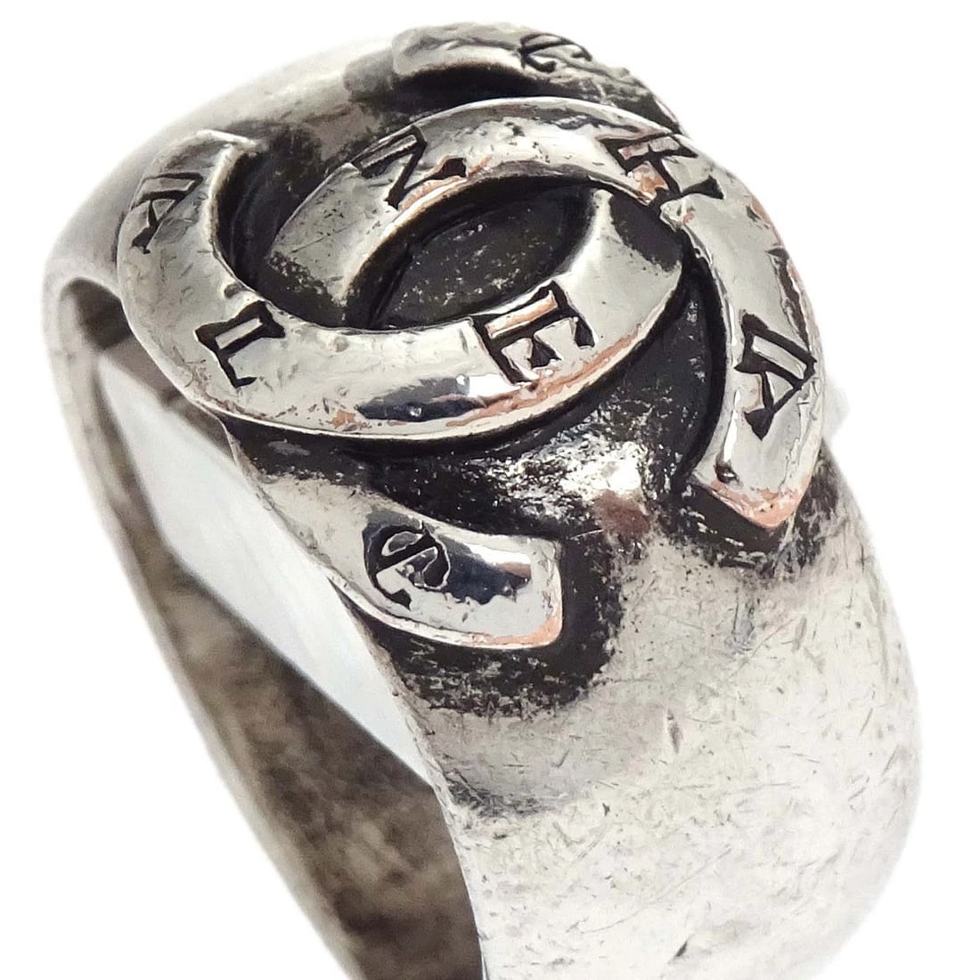 CHANEL SILVER CC RING - 5