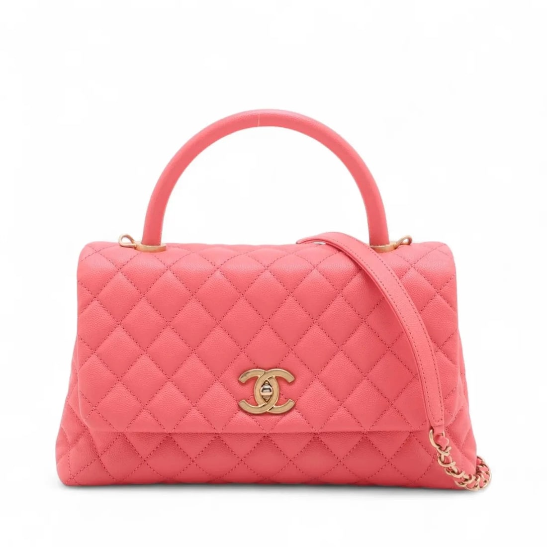 CHANEL COCO HANDLE 29 S CAVIAR SKIN 2 WAY HANDBAG: Chanel Coco handle 29 S Caviar Skin 2 Way Handbag Brand: Chanel Type/Style: Hand bag Material: Caviar Skin Color: Pink Size: Height:6.7inchLength:11.0inchDepth:4.5inch Accessories: None Ac