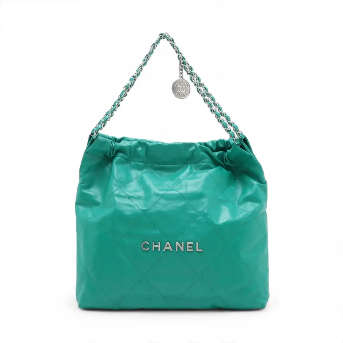 CHANEL CHANEL 22 SHINY CALFSKIN CHAIN SHOULDER BAG: Chanel Chanel 22 shiny calfskin Chain Shoulder Bag Brand: Chanel Type/Style: Shoulder bag Material: shiny calfskin Color: Green Size: Height:13.6inchLength:13.4inchDepth:3.1inch Accessories: None