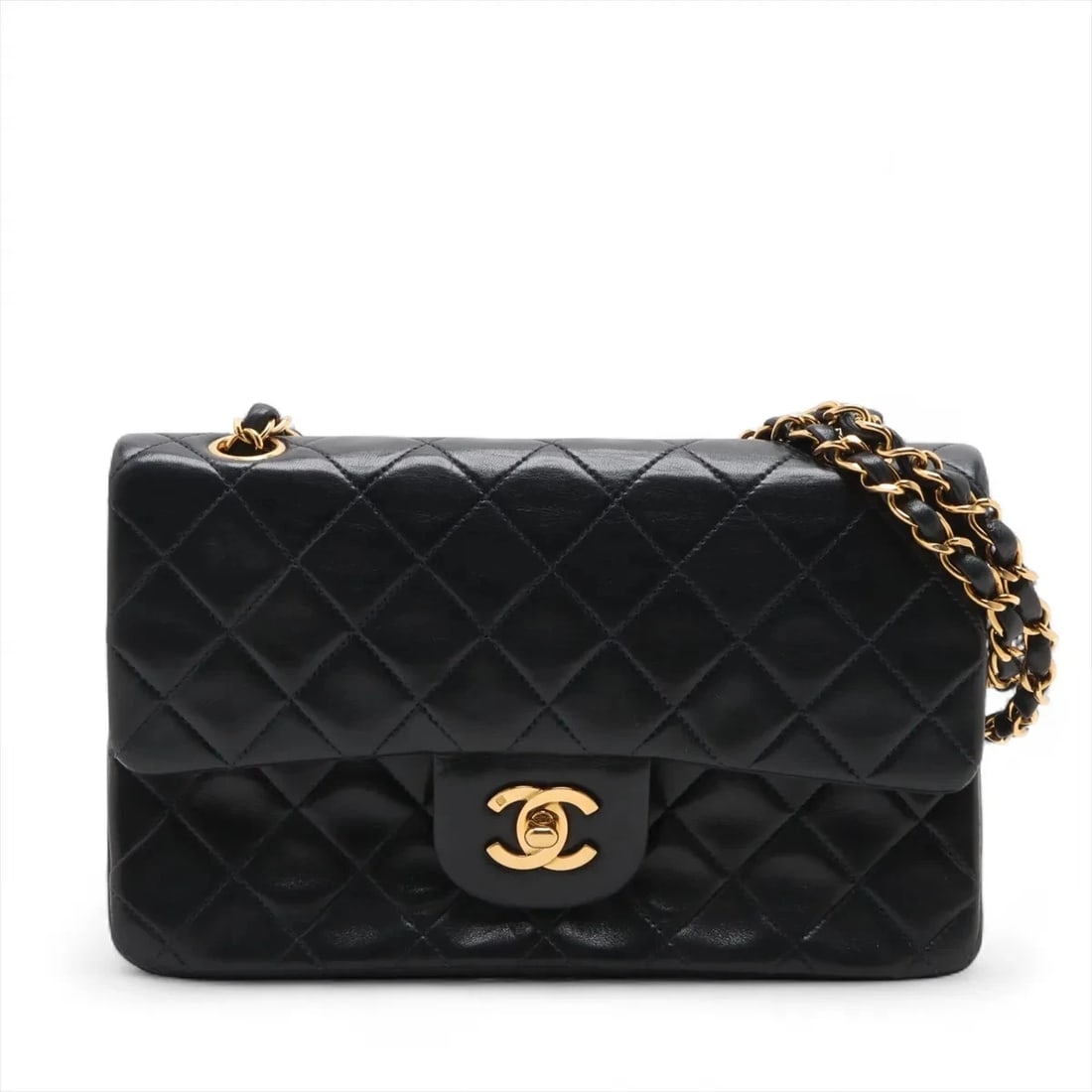 CHANEL MATELASSE 23 SMALL LAMBSKIN BAG BLACK: Chanel Matelasse 23 Small Lambskin Bag Black Brand: Chanel Type/Style: Shoulder bag Material: Lambskin Color: Black Size: Height:5.9inchLength:9.1inchDepth:2.4inch Accessories: None Access