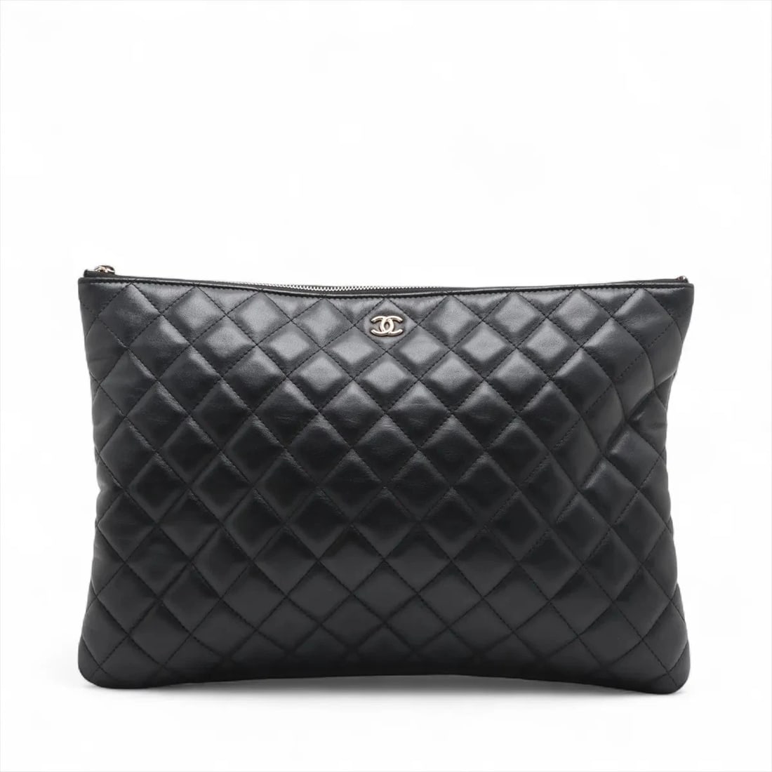 CHANEL MATELASSE LAMBSKIN CLUTCH BAG BLACK GOLD (1 of 4)