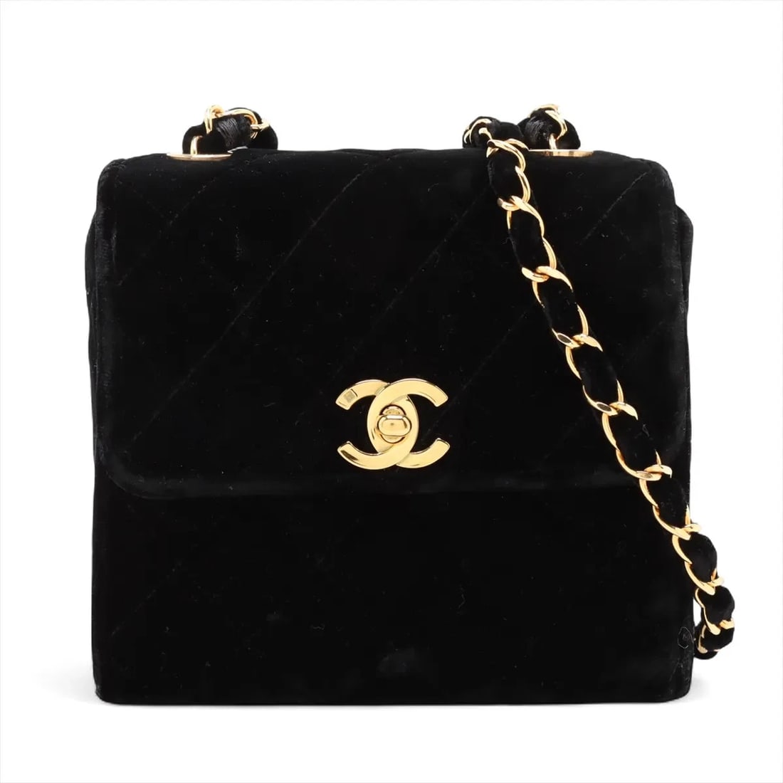 CHANEL MINI MATELASSE VELVET SINGLE FLAP SINGLE CHAIN BAG BLACK: Chanel Mini Matelasse Velvet Single Flap Single Chain Bag Black Brand: Chanel Type/Style: Shoulder bag Material: Velvet Color: Black Size: Height:5.9inchLength:5.9inchDepth:3.7inch Accessories: No