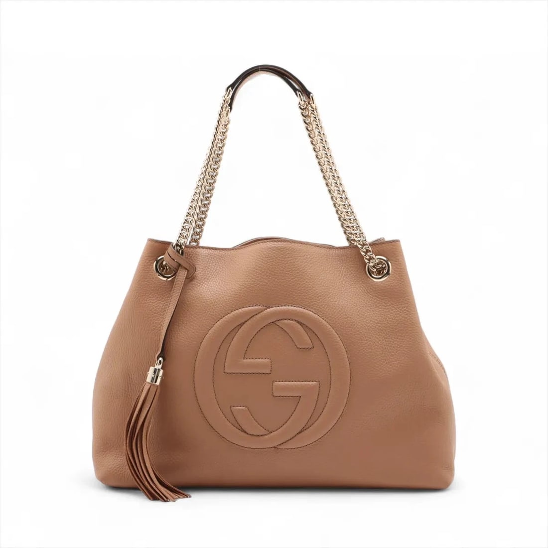 GUCCI SOHO LEATHER TOTE BAG BEIGE: Gucci Soho Leather Tote bag Beige Brand: Gucci Type/Style: Tote Material: Leather Color: Beige Size: Height:10.8inchLength:14.6inchDepth:5.7inch Accessories: None Accessories Notice: When