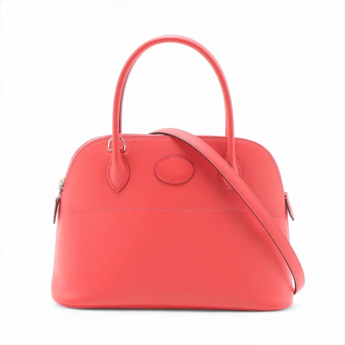 HERMES BOLIDE 27 VEAU EPSOM ROSE JAIPUR SILVER: Hermes Bolide 27 Veau Epsom Rose jaipur Silver Brand: Hermes Type/Style: Hand bag Material: Veau Epsom Color: Rose jaipur Size: Height:7.3inchLength:10.2inchDepth:3.9inch Accessories: None
