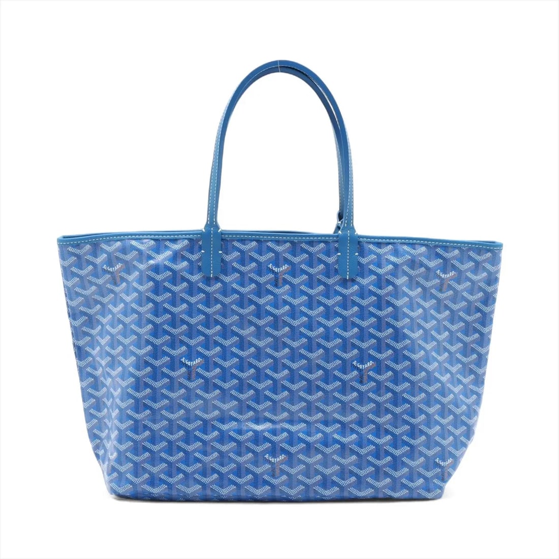 GOYARD SAINT LOUIS PM PVCX LEATHER TOTE BAG BLUE: Goyard Saint Louis PM PVCx leather Tote bag Blue Brand: Goyard Type/Style: Tote bag Material: PVC & leather Color: Blue Size: Height:10.6inchLength:13.0inchDepth:5.7inch Accessories: None