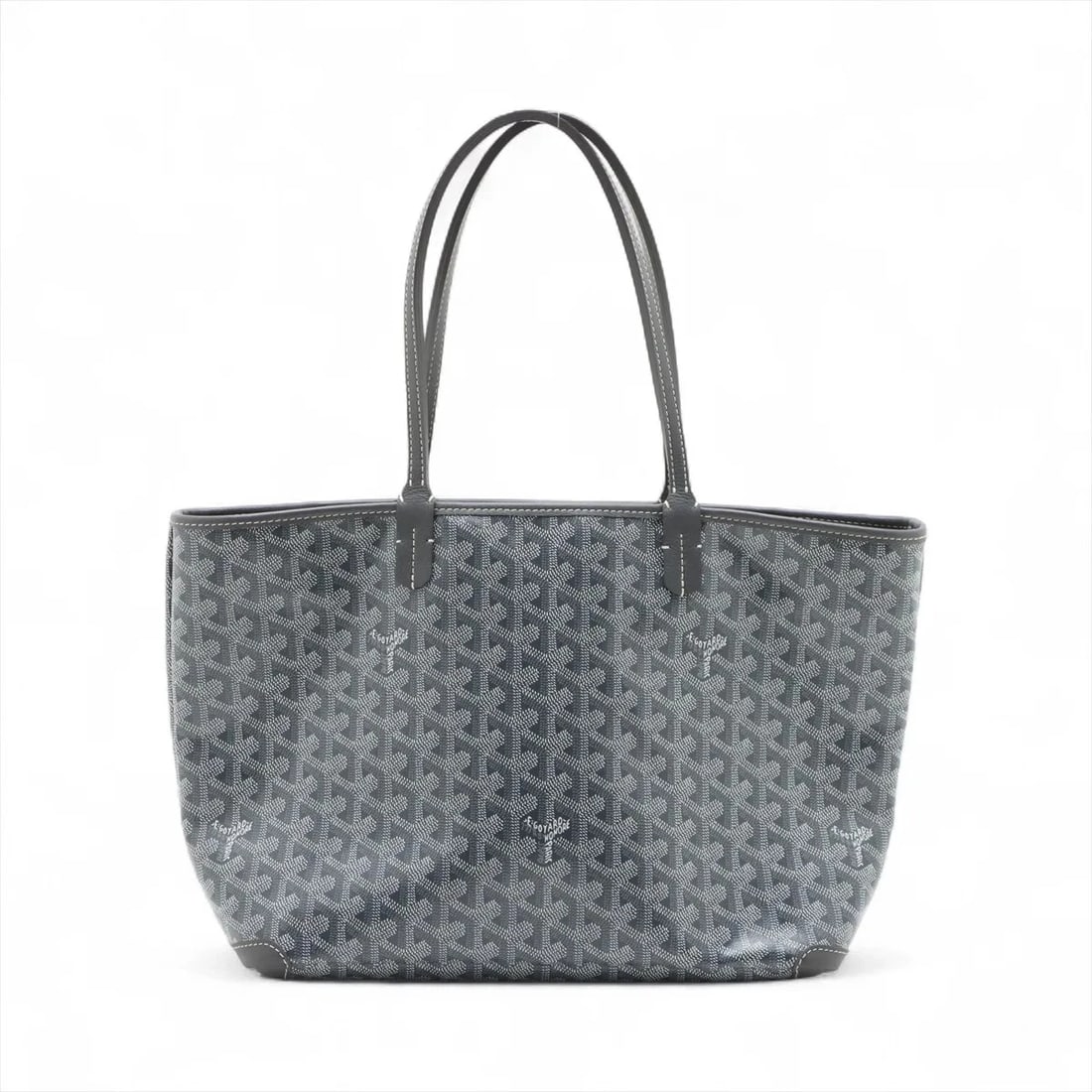 GOYARD ARTOIS PM PVC & LEATHER TOTE BAG GRAY: Goyard Artois PM PVC & leather Tote bag Gray Brand: Goyard Type/Style: Tote bag Material: PVC & leather Color: Gray Size: Height:9.6inchLength:11.8inchDepth:5.3inch Accessories: None Acces