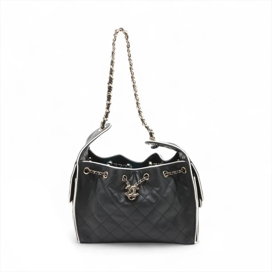 CHANEL CHANEL 25 SMALL LAMBSKIN CHAIN SHOULDER BAG: Chanel Chanel 25 Small Lambskin Chain Shoulder Bag Brand: Chanel Type/Style: Shoulder bag Material: Lambskin Color: Black Size: Height:11.8inchLength:10.4inchDepth:5.5inch Accessories: None