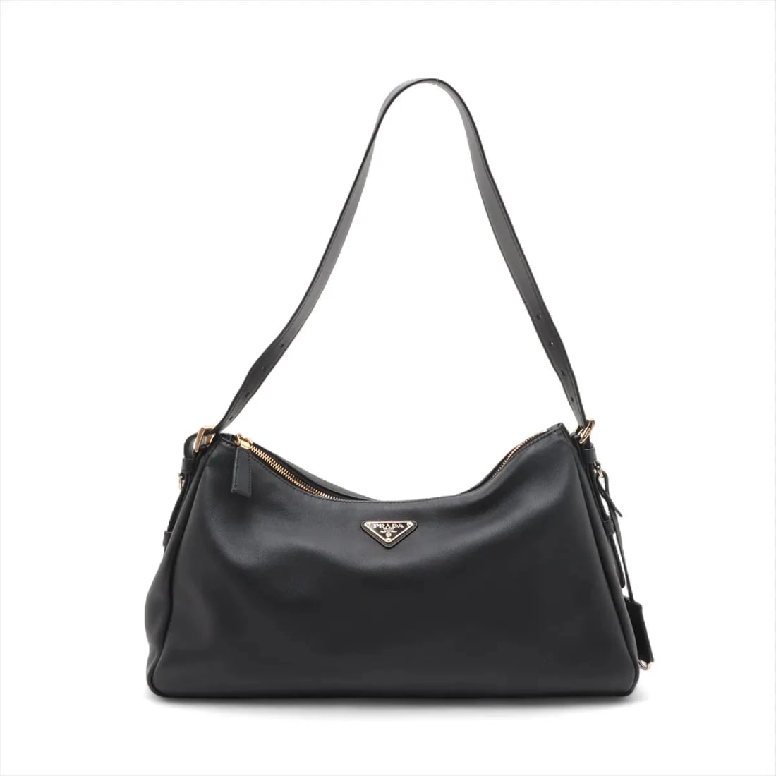 PRADA AMIER LEATHER SHOULDER BAG BLACK (1 of 5)