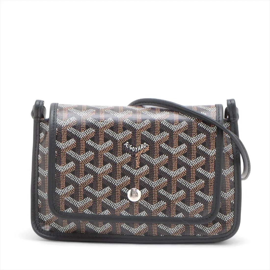 GOYARD PLUMET POUCH WALLET PVC & LEATHER SHOULDER BAG: Goyard Plumet pouch wallet PVC & leather Shoulder bag Brand: Goyard Type/Style: Shoulder bag Material: PVC & leather Color: Black Size: Height:5.1inchLength:8.1inchDepth:0.4inch Accessories: None