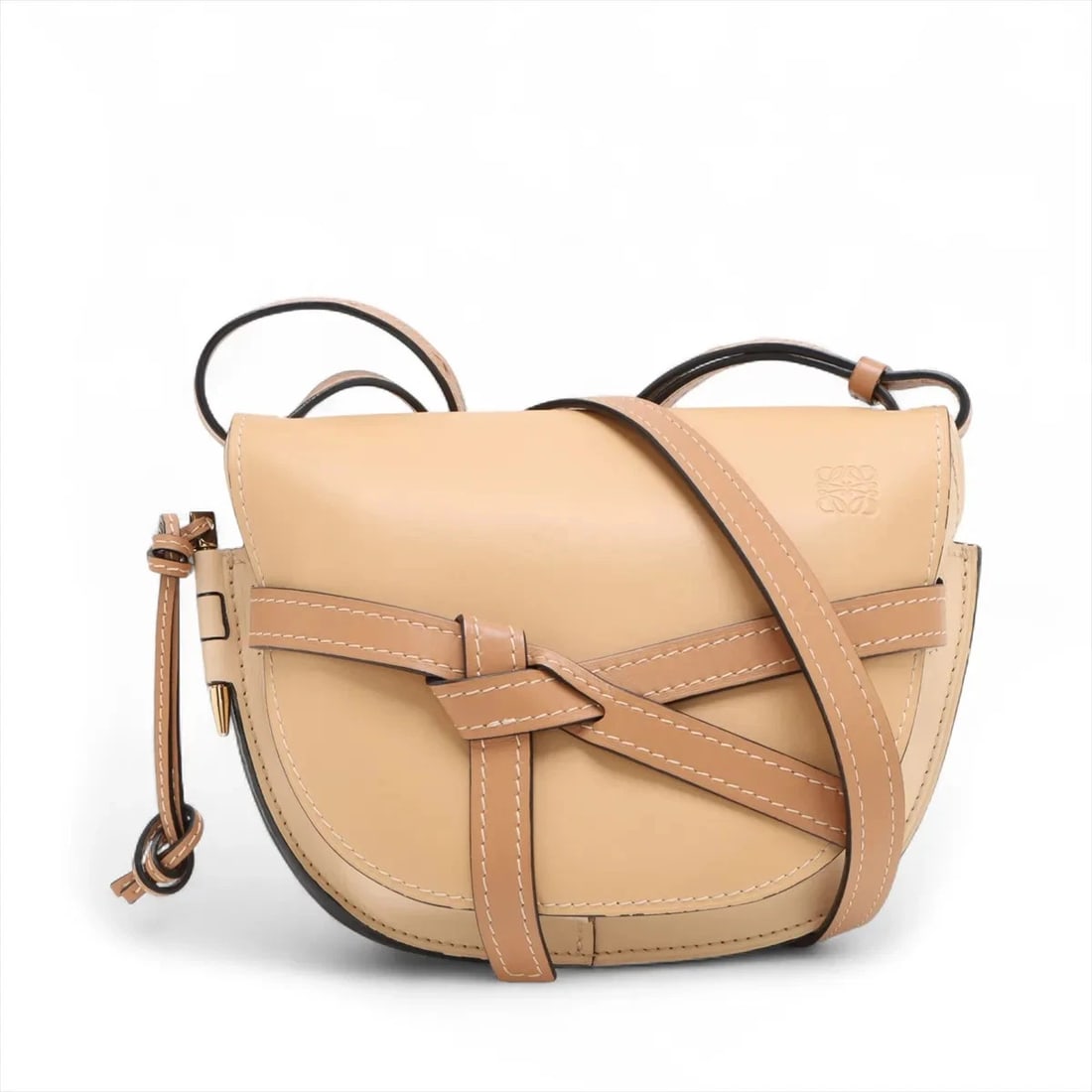 LOEWE GATE BAG SMALL LEATHER SHOULDER BAG BEIGE (1 of 5)