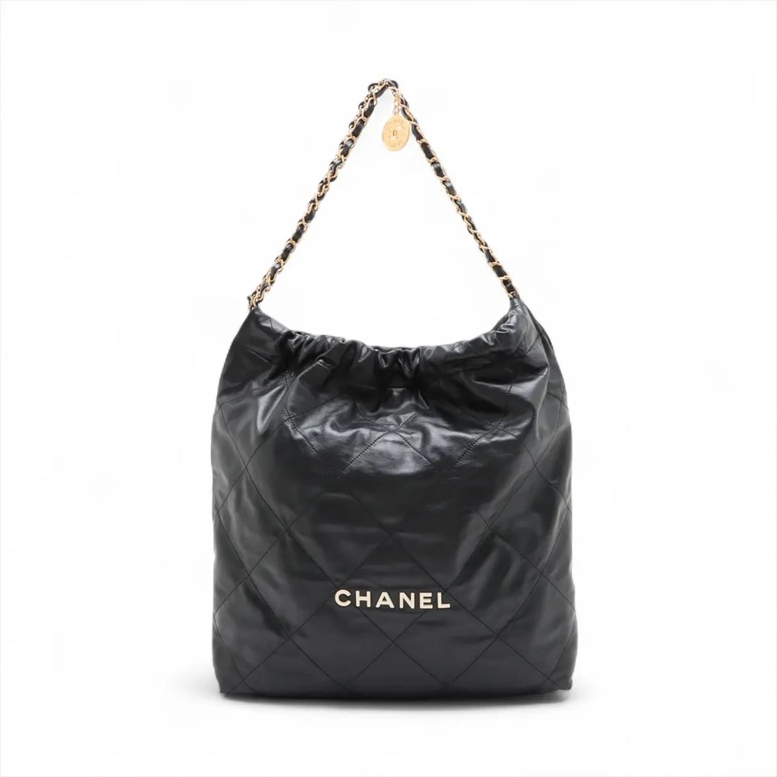 CHANEL CHANEL 22 LARGE SHINY CALFSKIN CHAIN SHOULDER BAG: Chanel Chanel 22 Large shiny calfskin Chain Shoulder Bag Brand: Chanel Type/Style: Shoulder bag Material: shiny calfskin Color: Black Size: Height:16.1inchLength:14.6inchDepth:3.5inch Accessories: