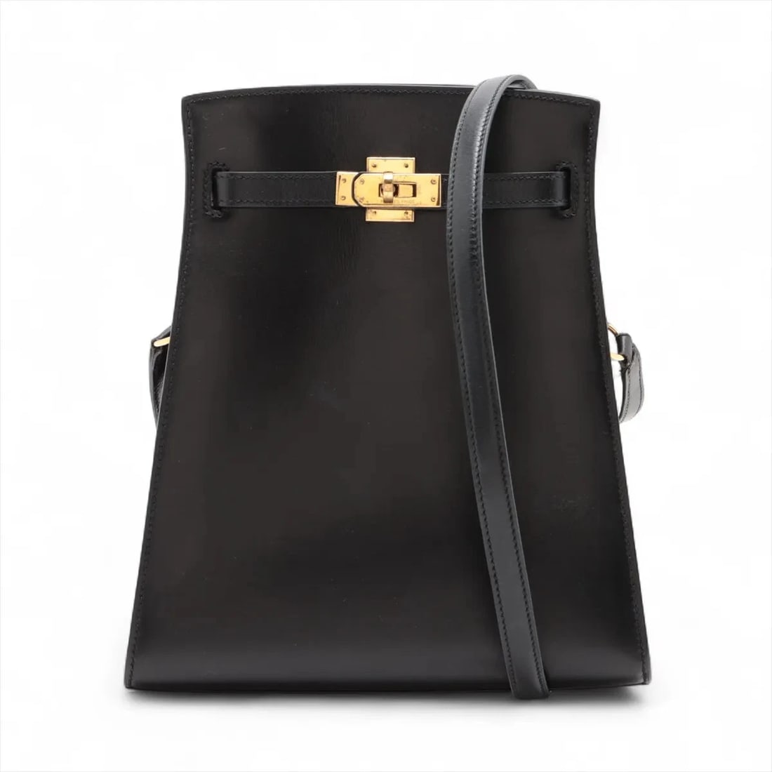 HERMES KELLY SPORTS PM BOX CALF BLACK GOLD: Hermes Kelly Sports PM Box calf Black Gold Brand: Hermes Type/Style: Shoulder bag Material: Box calf Color: Black Size: Height:8.9inchLength:7.9inchDepth:3.3inch Accessories: None Accessor