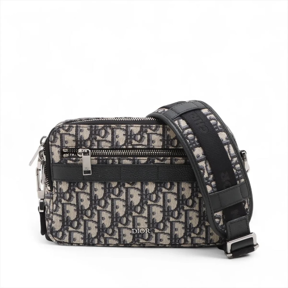 CHRISTIAN DIOR OBLIQUE SAFARI CANVAS & LEATHER SHOULDER BAG (1 of 5)