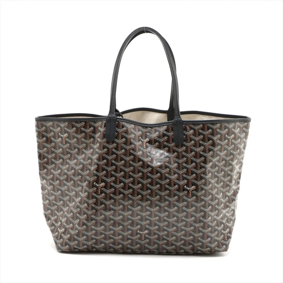 GOYARD SAINT LOUIS PM PVC & LEATHER TOTE BAG BLACK: Goyard Saint Louis PM PVC & leather Tote bag Black Brand: Goyard Type/Style: Tote bag Material: PVC & leather Color: Black Size: Height:10.0inchLength:12.8inchDepth:5.5inch Accessories: None <