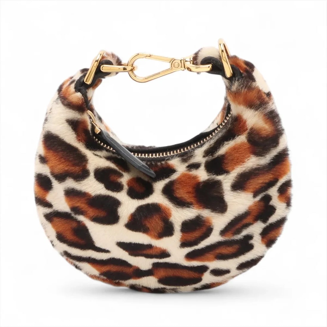 FENDI NANO FENDIGRAPHY HARAKO X LEATHER HAND BAG: Fendi Nano FENDIGRAPHY Harako x leather Hand bag Brand: Fendi Type/Style: Hand bag Material: Harako x leather Color: Leopard Size: Height:5.5inchLength:5.9inchDepth:2.0inch Accessories: None <
