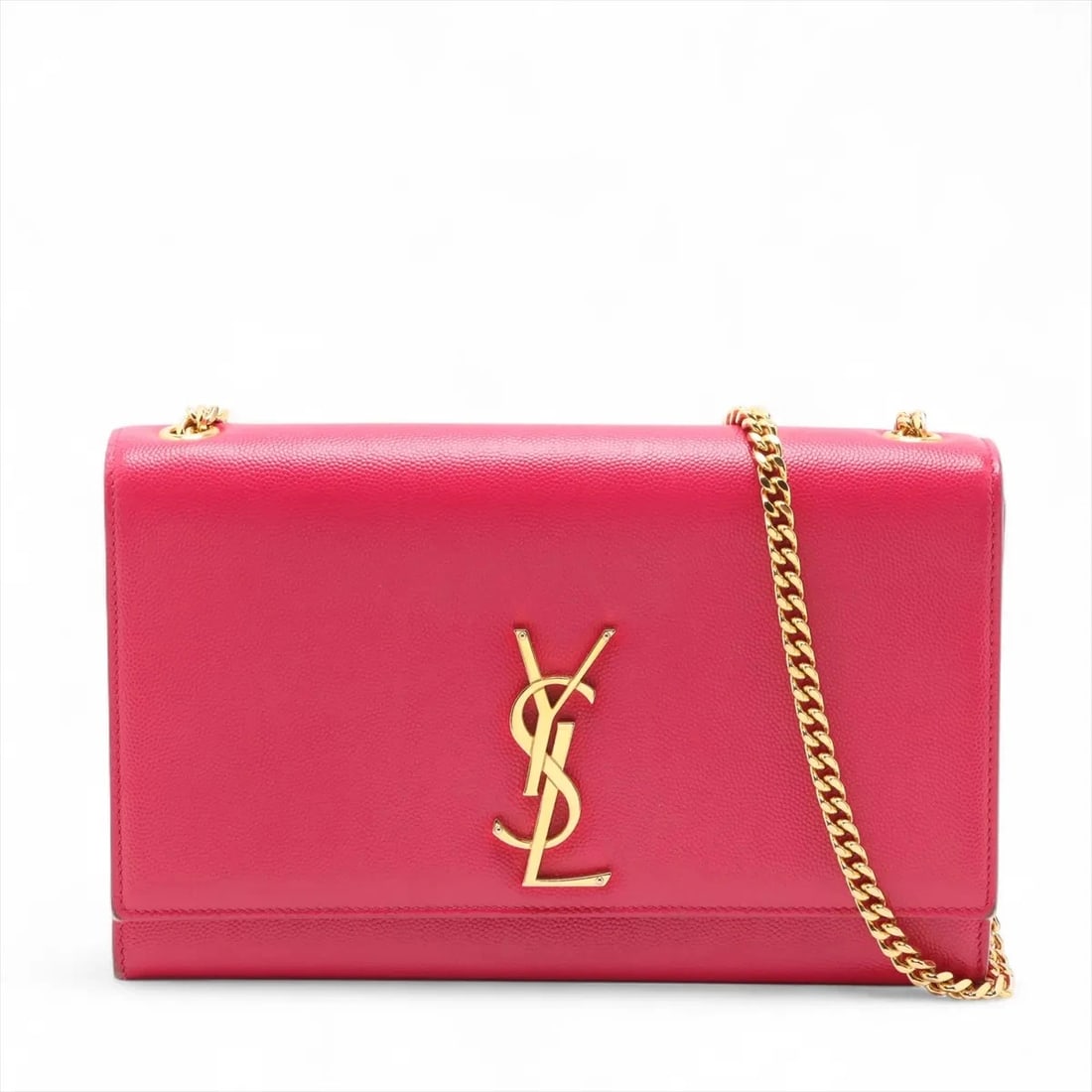 SAINT LAURENT PARIS CLASSIC KATE LEATHER CHAIN SHOULDER BAG: Saint Laurent Paris Classic Kate Leather Chain Shoulder Bag Brand: Saint Laurent Paris Type/Style: Shoulder bag Material: Leather Color: Pink Size: Height:5.9inchLength:9.4inchDepth:2.2inch Access