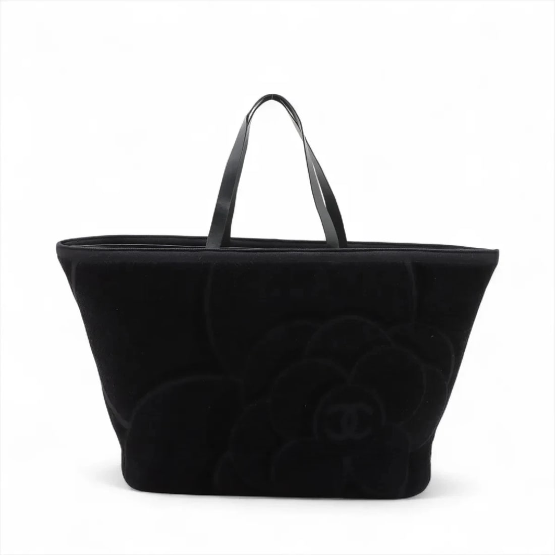 CHANEL CAMELIA PILE TOTE BAG BEACH BAG BLACK SILVER: Chanel Camelia Pile Tote bag Beach Bag Black Silver Brand: Chanel Type/Style: Tote bag Material: Pile Color: Black Size: Height:15.0inchLength:16.3inchDepth:6.1inch Accessories: None Acces