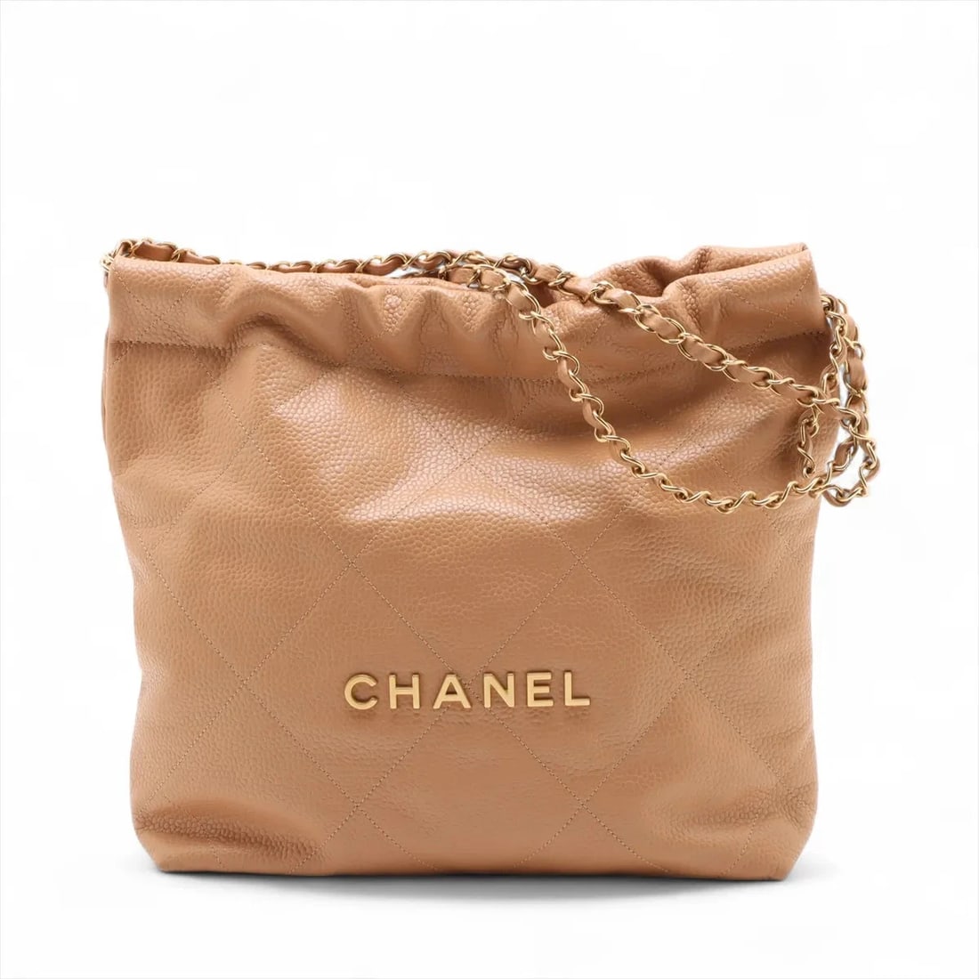 CHANEL CHANEL 22 SMALL LEATHER CHAIN SHOULDER BAG BEIGE: Chanel Chanel 22 Small Leather Chain Shoulder Bag Beige Brand: Chanel Type/Style: Shoulder bag Material: Leather Color: Beige Size: Height:11.8inchLength:11.8inchDepth:3.1inch Accessories: None