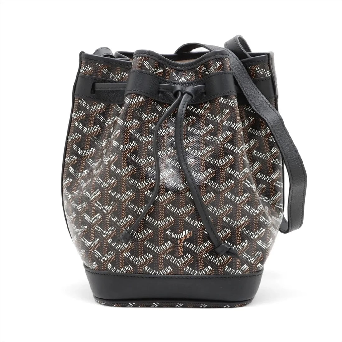 GOYARD PETIT FLO PVCX LEATHER SHOULDER BAG BLACK: Goyard Petit Flo PVCx leather Shoulder bag Black Brand: Goyard Type/Style: Shoulder bag Material: PVC & leather Color: Black Size: Height:9.1inchLength:5.7inchDepth:6.7inch Accessories: None <