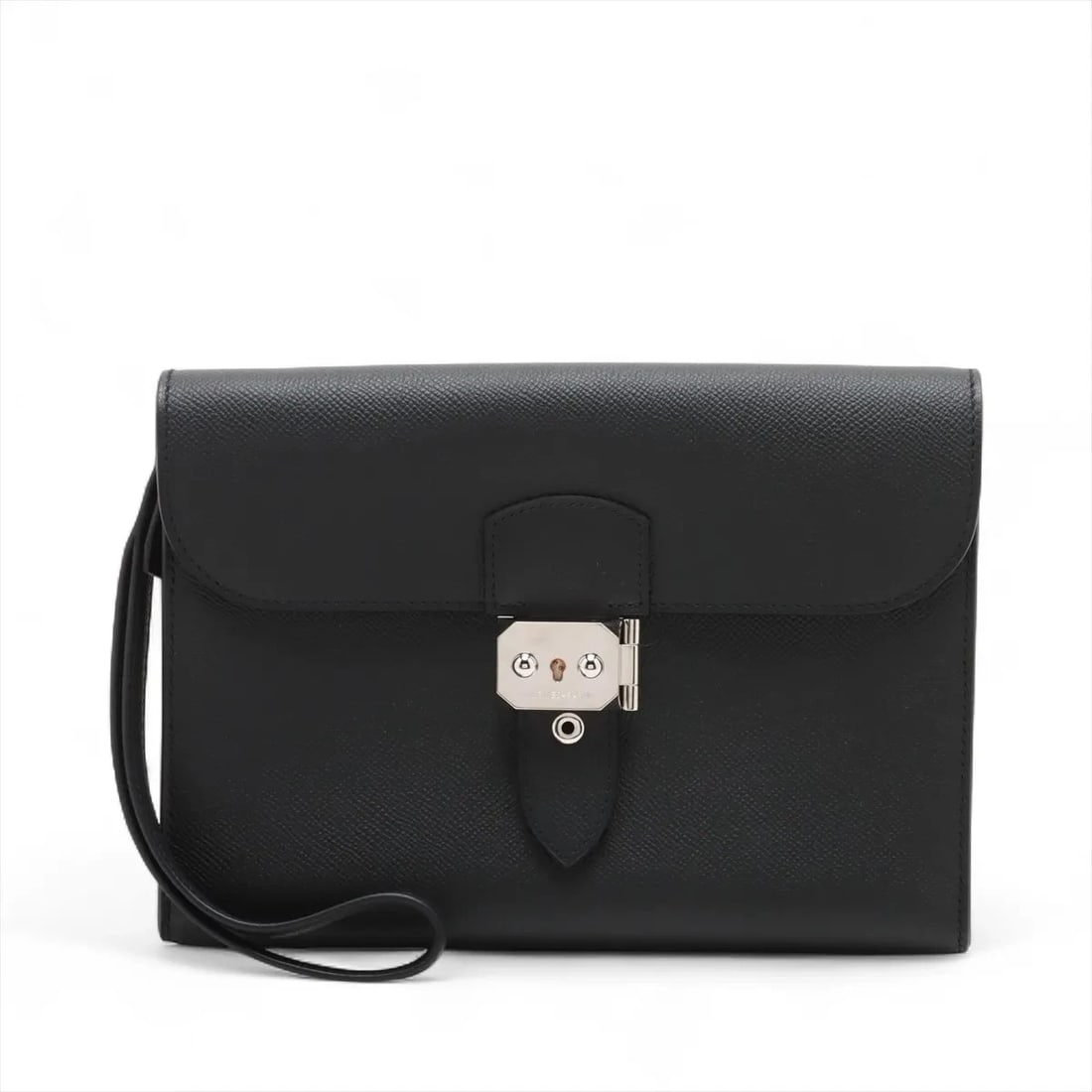HERMES SAC ADEPECHE 24 VEAU EPSOM BLACK SILVER: Hermes Sac Adepeche 24 Veau Epsom Black Silver Brand: Hermes Type/Style: Clutch bag Material: Veau Epsom Color: Black Size: Height:6.7inchLength:9.4inch Accessories: None Accessories Notic