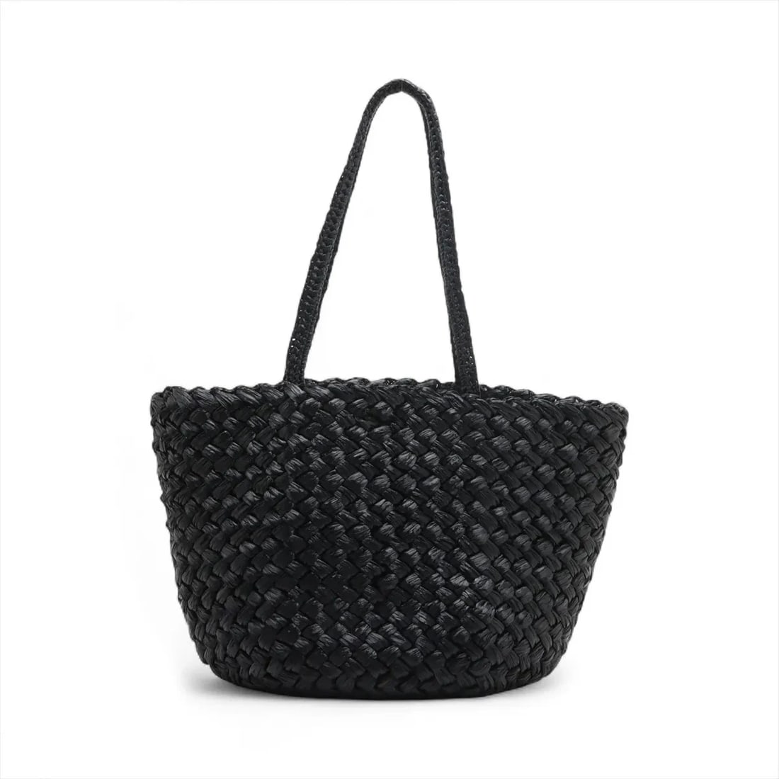THE ROW ESTELLE TWO RAFFIA TOTE BAG BLACK (1 of 6)