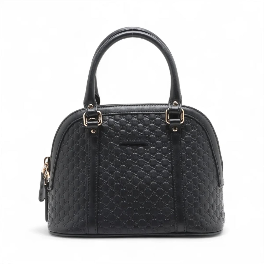 GUCCI MICRO GUCCISSIMA LEATHER 2 WAY HANDBAG BLACK (1 of 6)