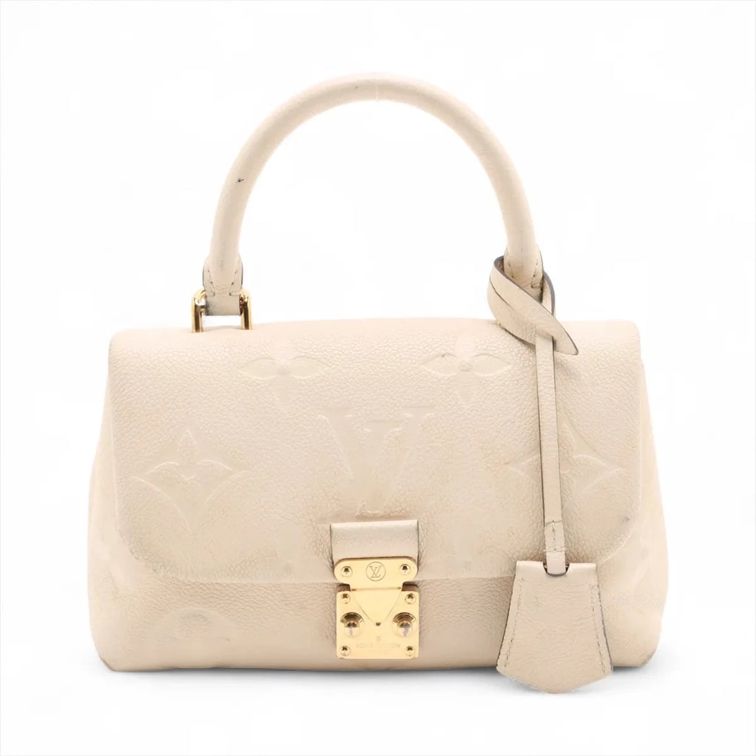 LOUIS VUITTON MONOGRAM EMPREINTE NANO MADELEINE: Louis Vuitton monogram empreinte Nano Madeleine Brand: Louis Vuitton Type/Style: Hand bag Material: None Color: Beige Size: Height:5.5inchLength:8.7inchDepth:3.5inch Accessories: None Acce