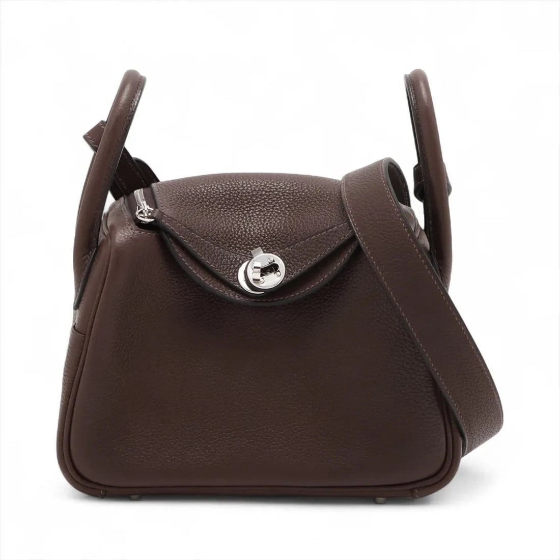 HERMES LINDY MINI 20 BARENIA FAUBOURG EBENE: Hermes Lindy mini 20 Barenia Faubourg Ebene Brand: Hermes Type/Style: Hand bag Material: Barenia Faubourg Color: Ebene Size: Height:5.1inchLength:7.5inchDepth:3.7inch Accessories: None Acc