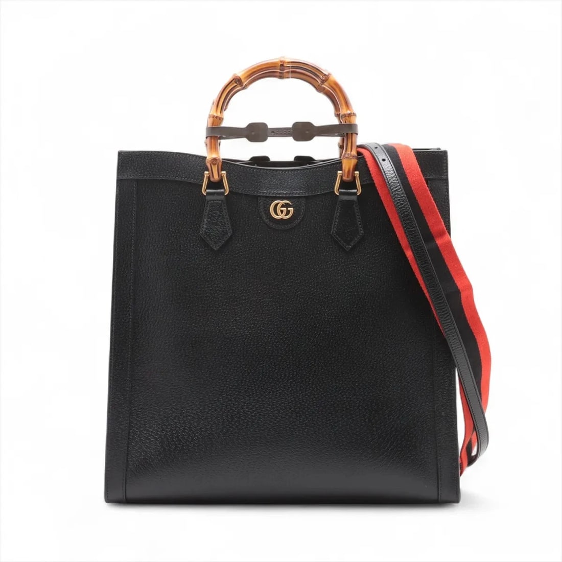 GUCCI BAMBOO DIANA PIGSKIN 2 WAY HANDBAG BLACK: Gucci Bamboo Diana Pigskin 2 Way Handbag Black Brand: Gucci Type/Style: Hand bag Material: Pigskin Color: Black Size: Height:15.0inchLength:15.0inchDepth:5.9inch Accessories: None Accessor