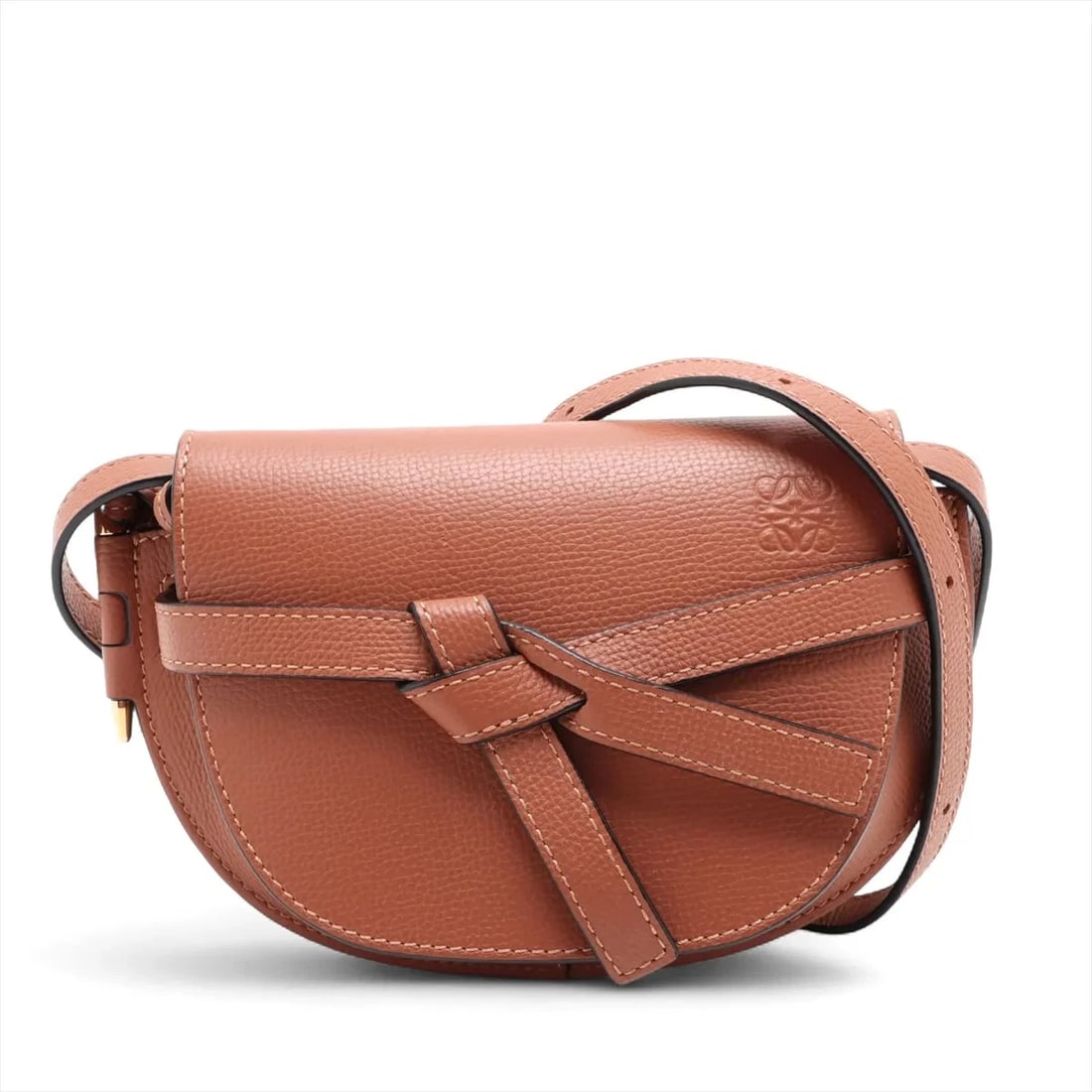 LOEWE MINI GATE LEATHER SHOULDER BAG BROWN: Loewe Mini Gate Leather Shoulder bag Brown Brand: Loewe Type/Style: Shoulder bag Material: Leather Color: Brown Size: Height:5.1inchLength:7.9inchDepth:3.1inch Accessories: None Accessorie