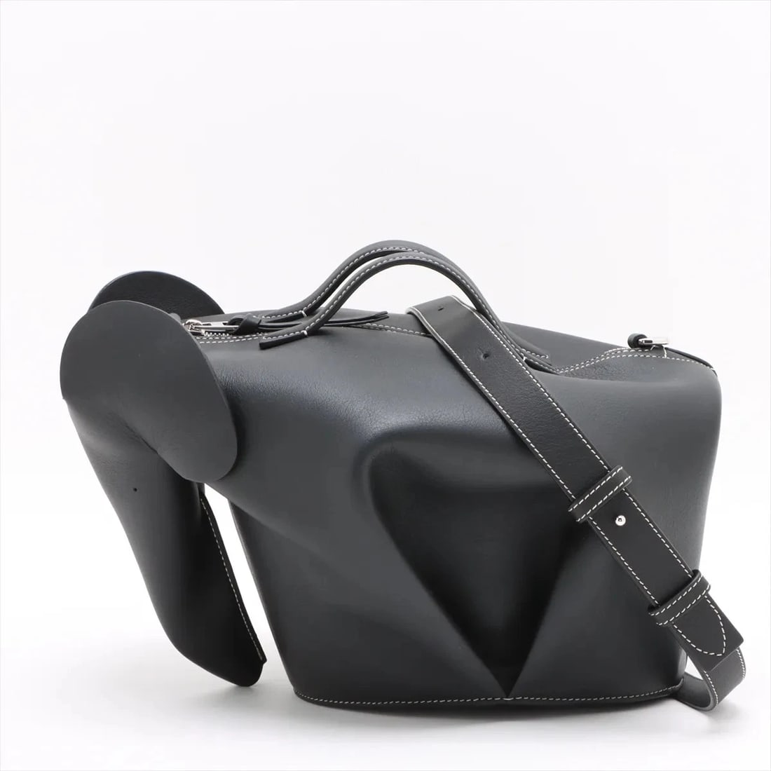 LOEWE ELEPHANT LEATHER 2 WAY HANDBAG BLACK (1 of 5)