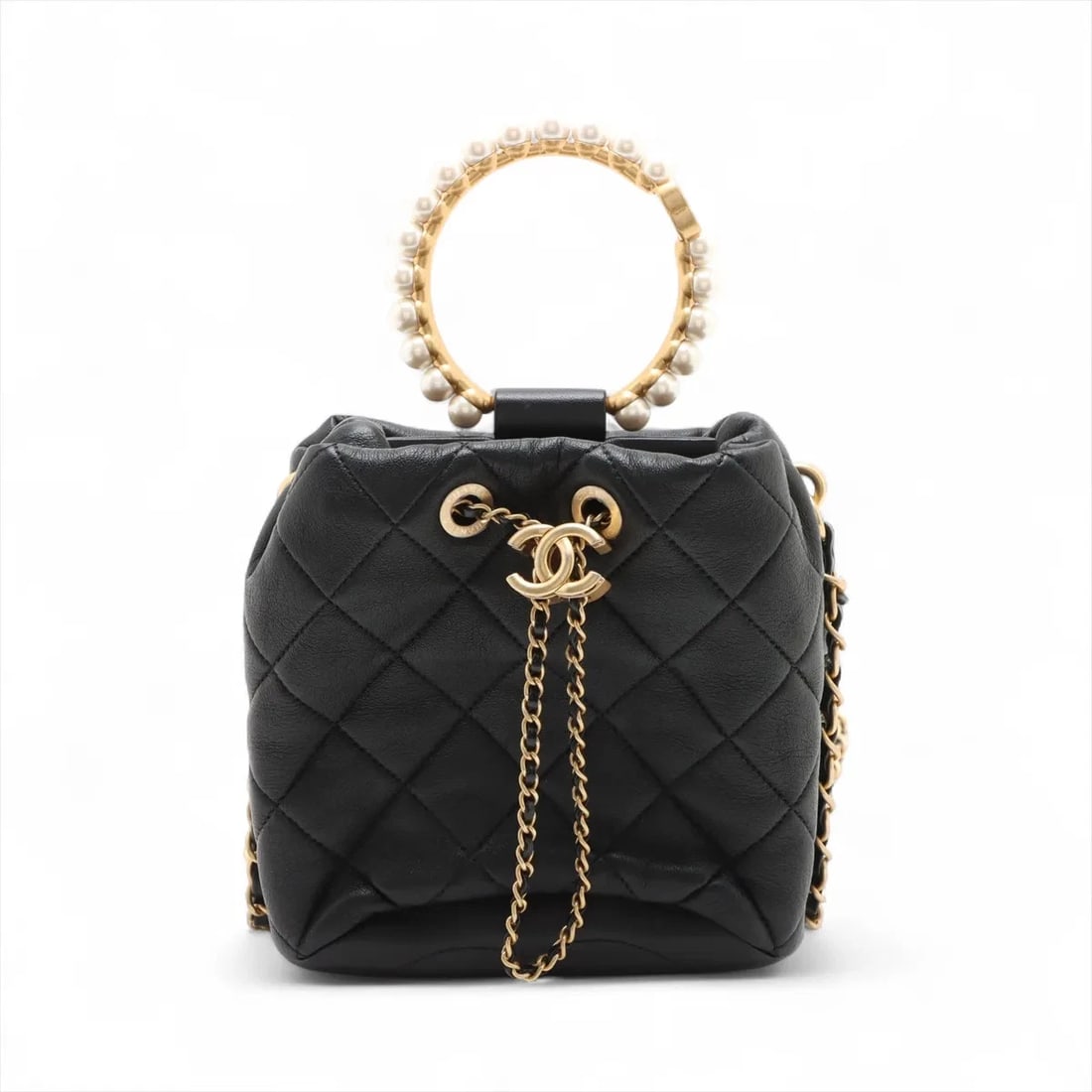 CHANEL MATELASSE LAMBSKIN 2 WAY SHOULDER BAG: Chanel Matelasse Lambskin 2 Way Shoulder Bag Brand: Chanel Type/Style: Shoulder bag Material: Lambskin Color: Black Size: Height:6.7inchLength:6.5inchDepth:4.9inch Accessories: None Access