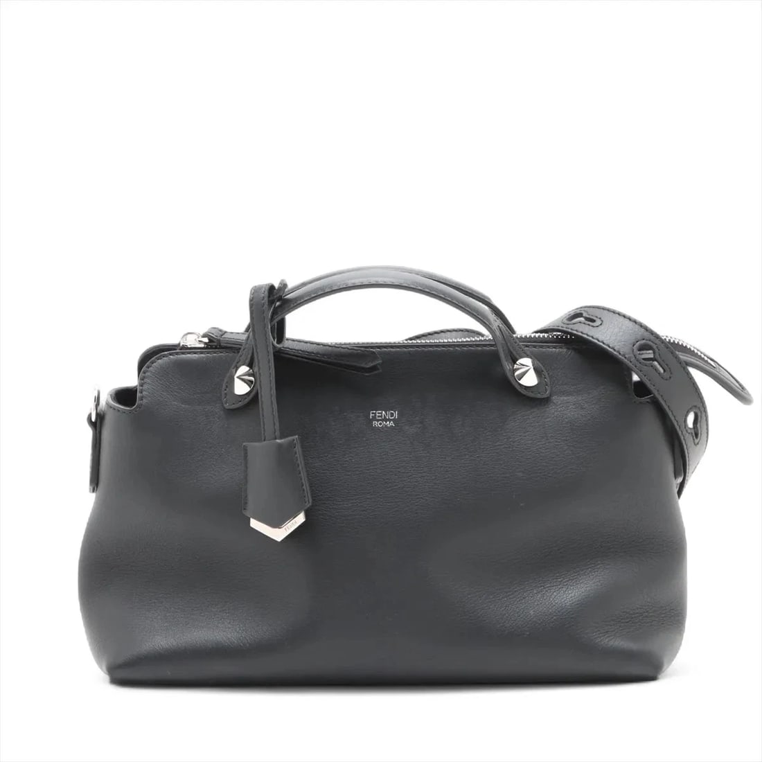 FENDI BY THE WAY MEDIUM LEATHER 2 WAY SHOULDER BAG: Fendi By the Way Medium Leather 2 Way Shoulder Bag Brand: Fendi Type/Style: Shoulder bag Material: Leather Color: Black Size: Height:6.7inchLength:11.0inchDepth:4.9inch Accessories: None A
