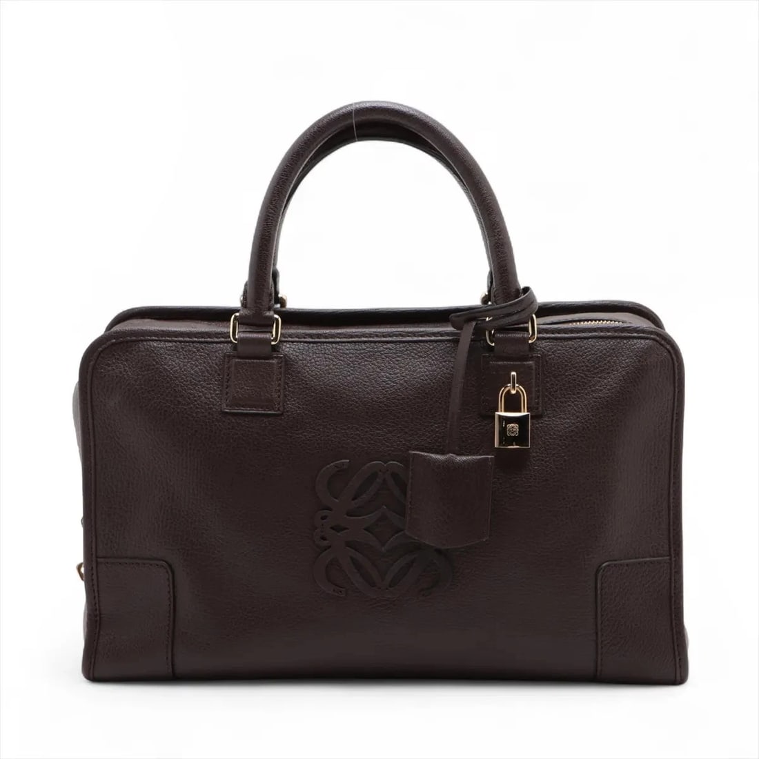 LOEWE AMAZONA 36 LEATHER HAND BAG BROWN: Loewe Amazona 36 Leather Hand bag Brown Brand: Loewe Type/Style: Hand bag Material: Leather Color: Brown Size: Height:8.7inchLength:14.2inchDepth:5.9inch Accessories: None Accessories Noti