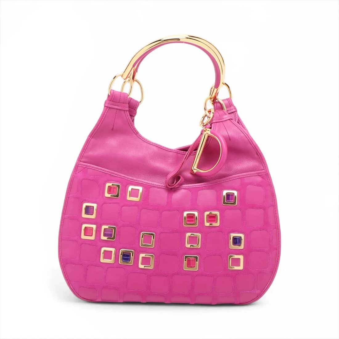 CHRISTIAN DIOR 61 LEATHER X BIJOU HAND BAG PINK (1 of 6)