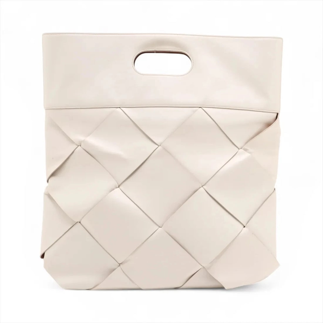 BOTTEGA VENETA MAXI INTRECCIATO SLIP LEATHER HAND BAG BEIGE: Bottega Veneta Maxi Intrecciato Slip Leather Hand bag Beige Brand: Bottega Veneta Type/Style: Top Handle Material: Leather Color: Beige Size: Height:18.5inchLength:11.4inchDepth:0.8inch Accessorie