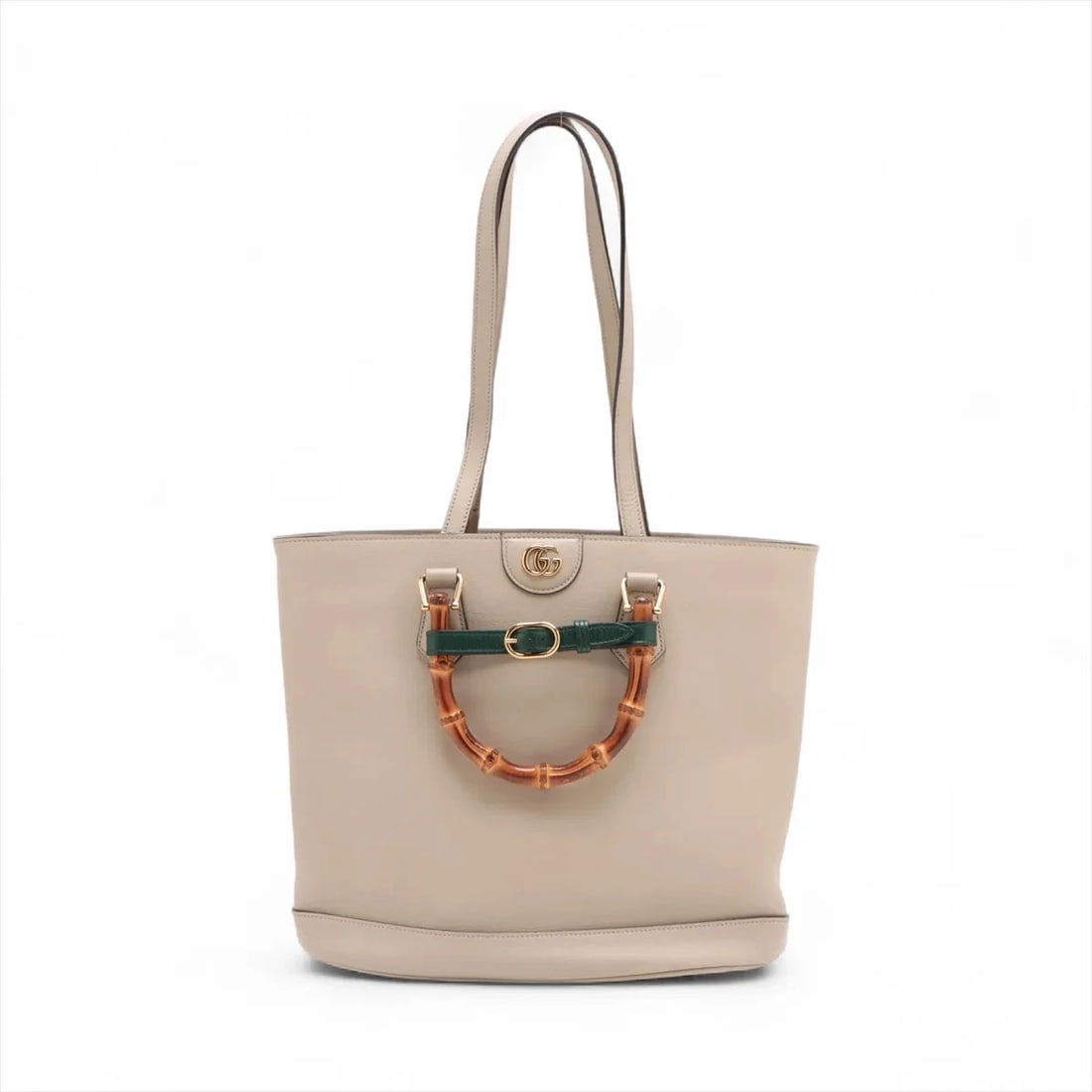 GUCCI BAMBOO DIANA LEATHER 2 WAY HANDBAG BEIGE (1 of 6)