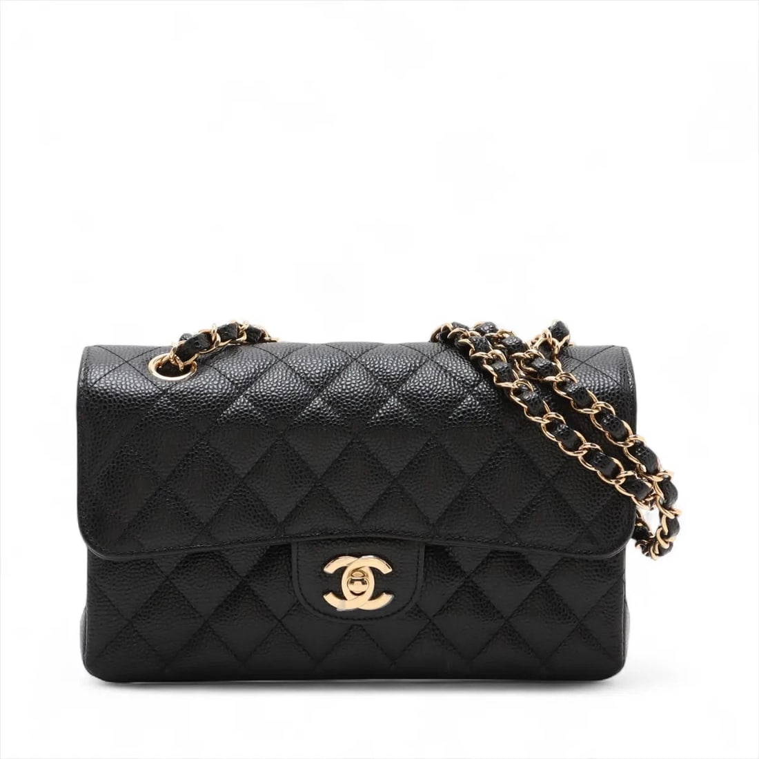 CHANEL MATELASSE 23 SMALL GRAINED CALFSKIN CHAIN BAG: Chanel Matelasse 23 Small Grained Calfskin Chain Bag Brand: Chanel Type/Style: Shoulder bag Material: Caviar Skin Color: Black Size: Height:5.5inchLength:9.1inchDepth:2.4inch Accessories: None